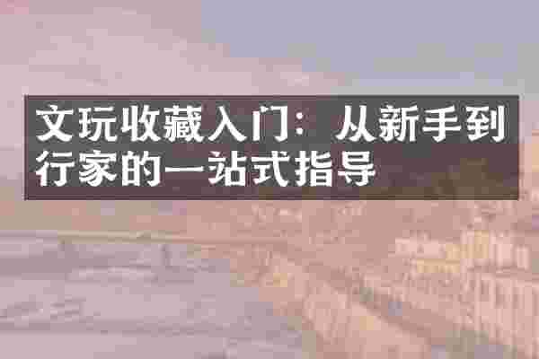 文玩收藏入门：从新手到行家的一站式指导