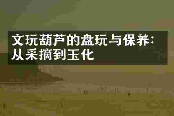 文玩葫芦的盘玩与保养：从采摘到玉化