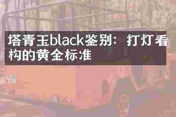 塔青玉black鉴别：打灯看结构的黄金标准