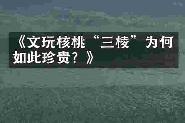 《文玩核桃&ldquo;三棱&rdquo;为何如此珍贵？》