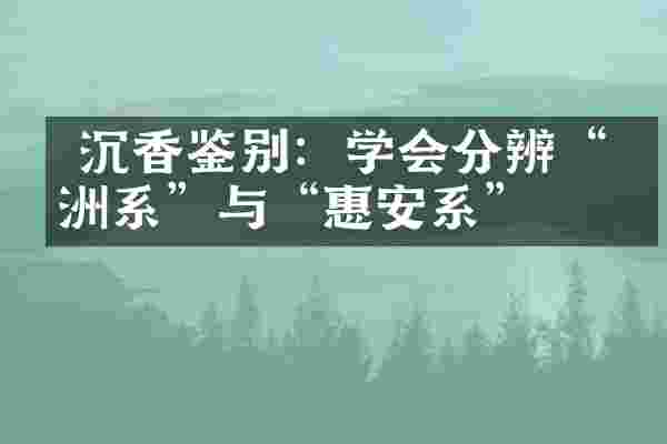  沉香鉴别：学会分辨&ldquo;星洲系&rdquo;与&ldquo;惠安系&rdquo;