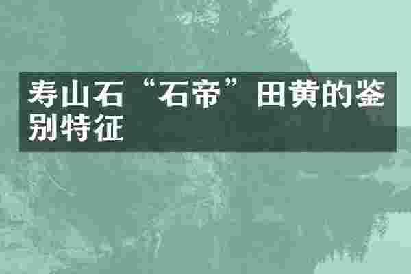 寿山石&ldquo;石帝&rdquo;田黄的鉴别特征