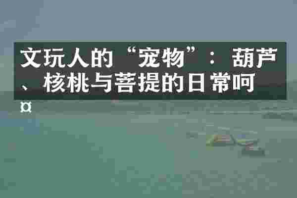 文玩人的&ldquo;宠物&rdquo;：葫芦、核桃与菩提的日常呵护