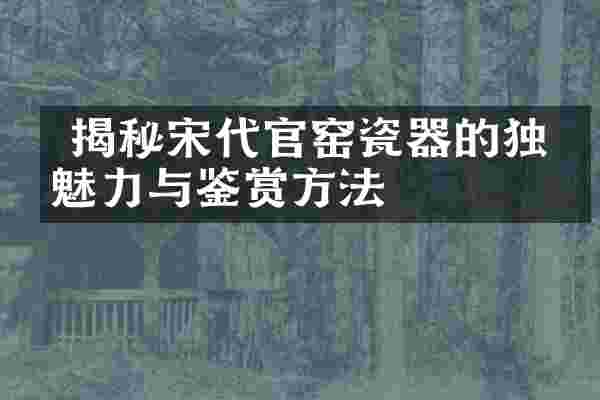  揭秘宋代官窑瓷器的独特魅力与鉴赏方法