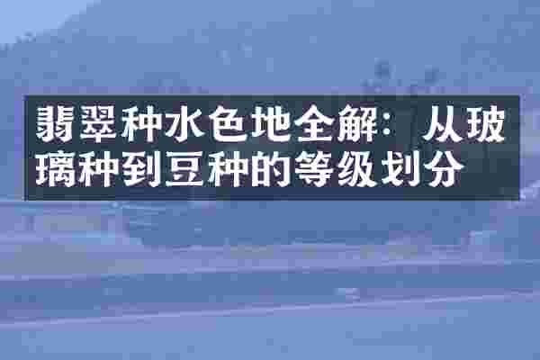 翡翠种水色地全解：从玻璃种到豆种的等级划分