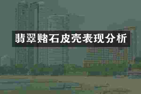 翡翠赌石皮壳表现分析