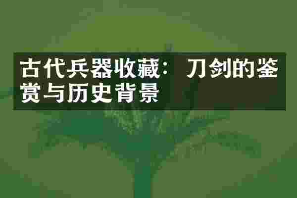 古代兵器收藏：刀剑的鉴赏与历史背景