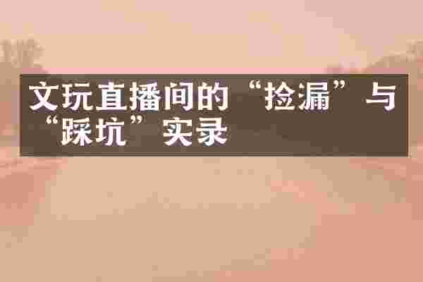文玩直播间的&ldquo;捡漏&rdquo;与&ldquo;踩坑&rdquo;实录