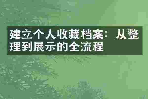 建立个人收藏档案：从整理到展示的全流程