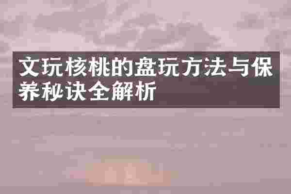 文玩核桃的盘玩方法与保养秘诀全解析
