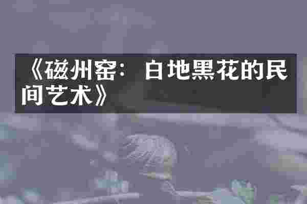 《磁州窑：白地黑花的民间艺术》