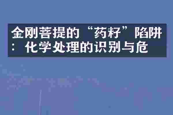 金刚菩提的&ldquo;药籽&rdquo;陷阱：化学处理的识别与危害