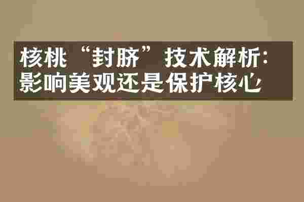 核桃&ldquo;封脐&rdquo;技术解析：影响美观还是保护核心？